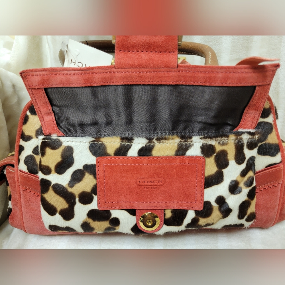 COACH LIMITED EDITION OCELOT PONY HAIR SATCHEL 8A34 - Picture 7 of 16